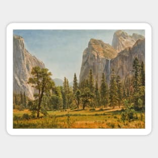 Bridal Veil Falls, Yosemite Valley, California by Albert Bierstadt Magnet